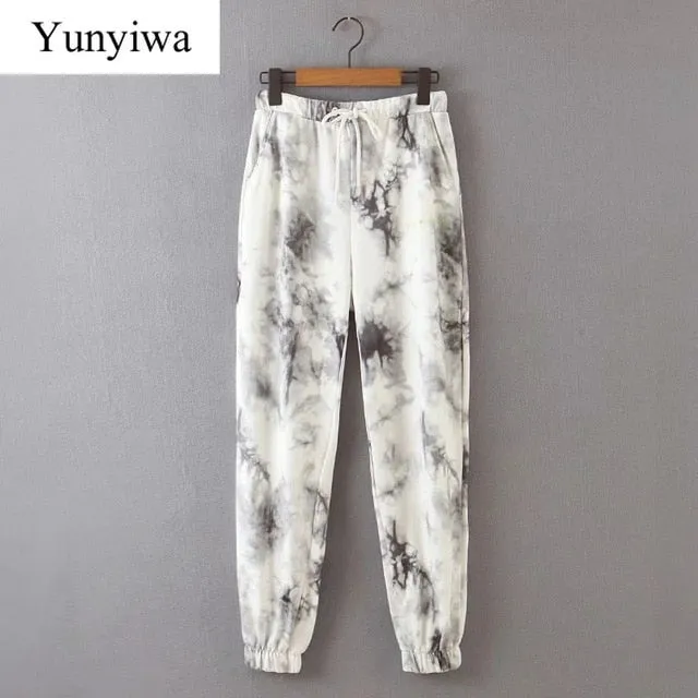 2021 New!!  Women Ink Tie Dyed Chic Sweatpants Sizes  XS - L