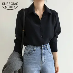 2021 New!! Women's Chiffon Blouse Loose Long Sleeve Sizes S - 2XL