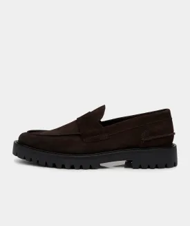 Aaron Penny Loafer - Brown Suede