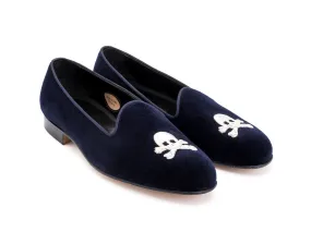 Albert Skull & Crossbones Navy Velvet F-width