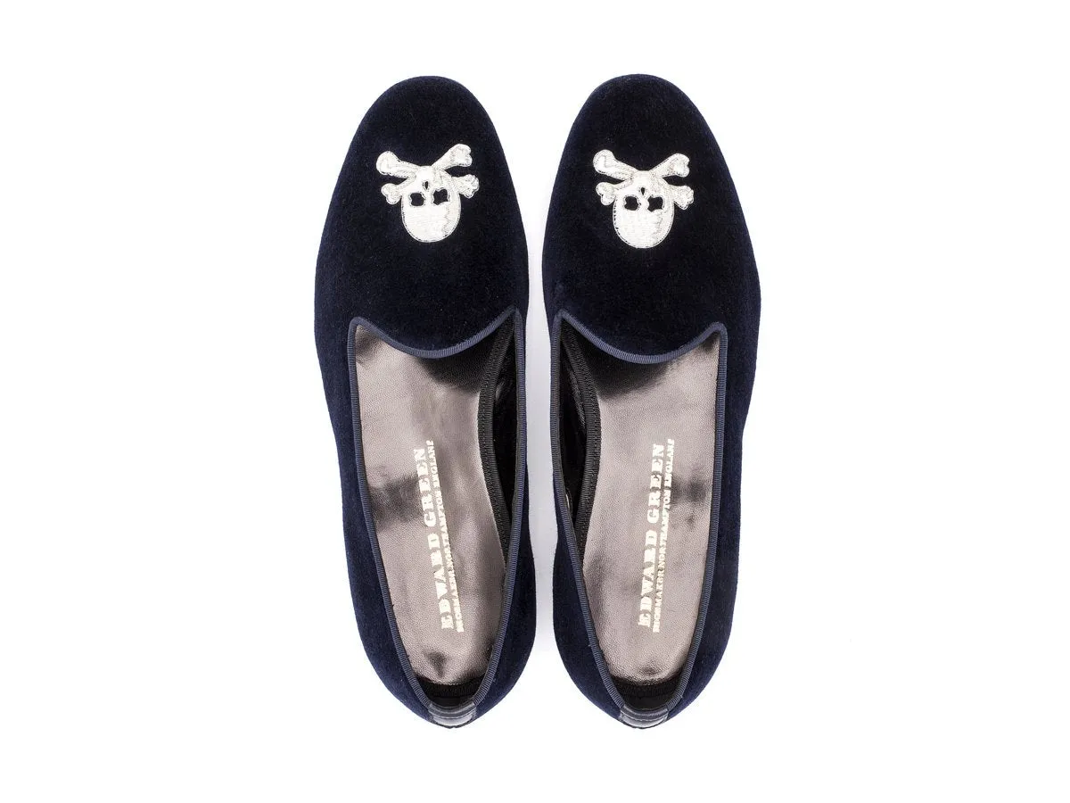 Albert Skull & Crossbones Navy Velvet F-width