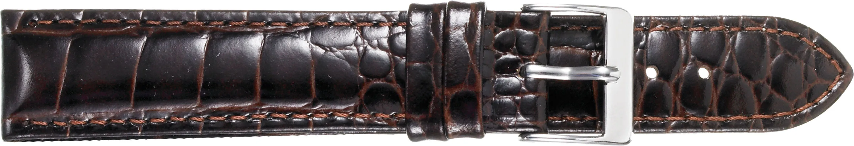 Alligator Embossed Leather Watch Strap  339