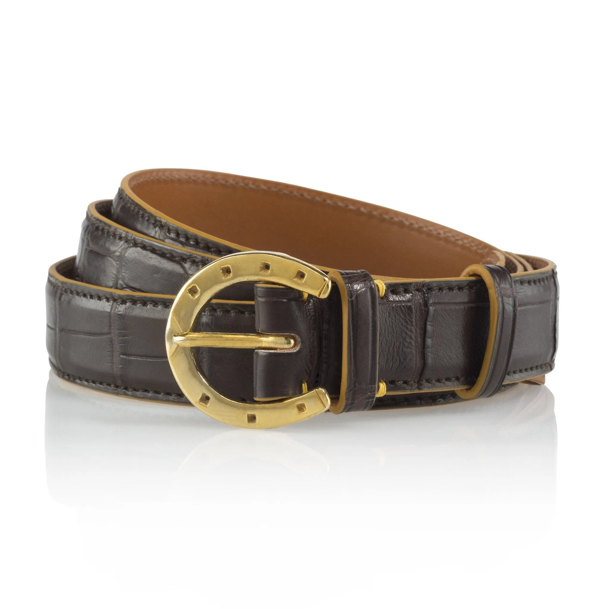 Alligator Horseshoe Buckle Belt