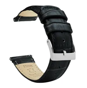 Amazfit Bip Black Alligator Grain Leather Watch Band