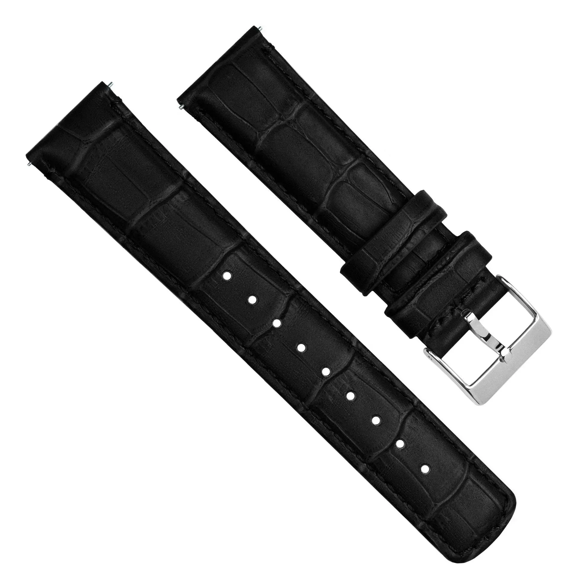 Amazfit Bip Black Alligator Grain Leather Watch Band