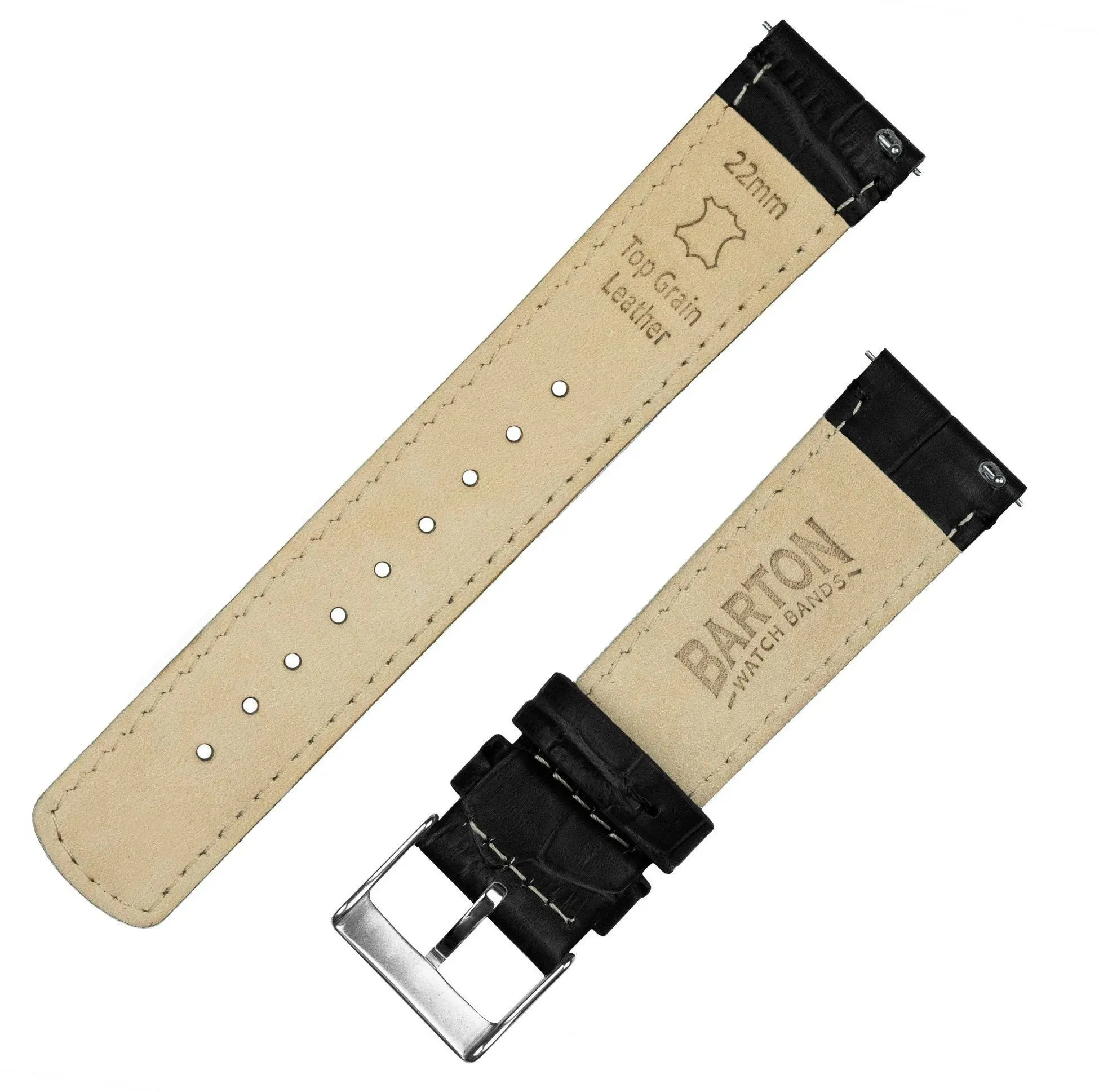 Amazfit Bip Black Alligator Grain Leather Watch Band