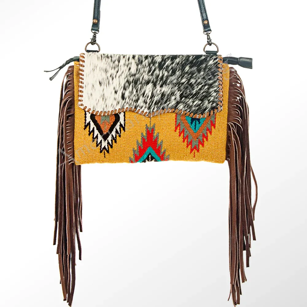 American Darling Fringed Hide/Aztec Purse