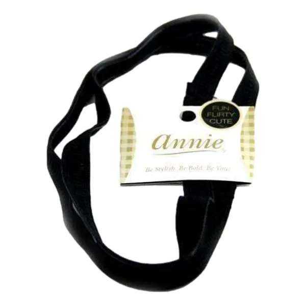 Annie 2pc Silicone Headband - Black 15mm #8836