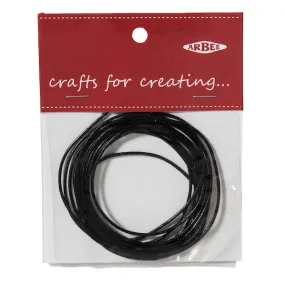 Arbee Leather Thonging, 1mm Round Black- 2m