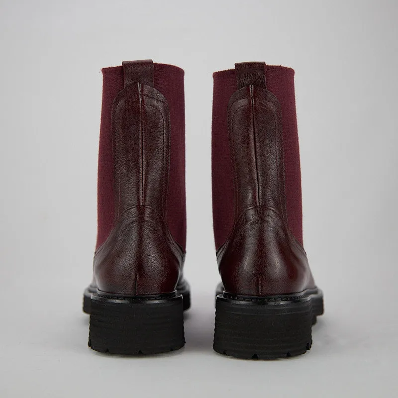 ARMOR - Stivaletto Chelsea Donna in bufalo Vegetale Bordeaux- HUNDRED100®