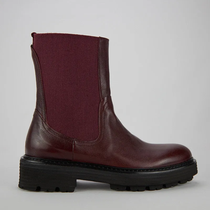 ARMOR - Stivaletto Chelsea Donna in bufalo Vegetale Bordeaux- HUNDRED100®