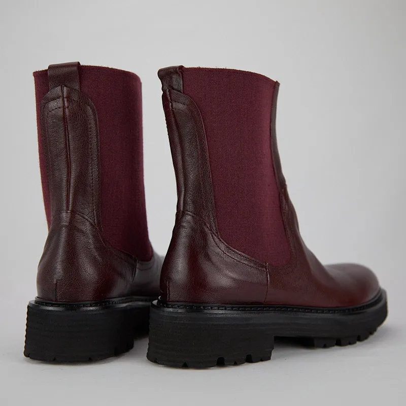 ARMOR - Stivaletto Chelsea Donna in bufalo Vegetale Bordeaux- HUNDRED100®