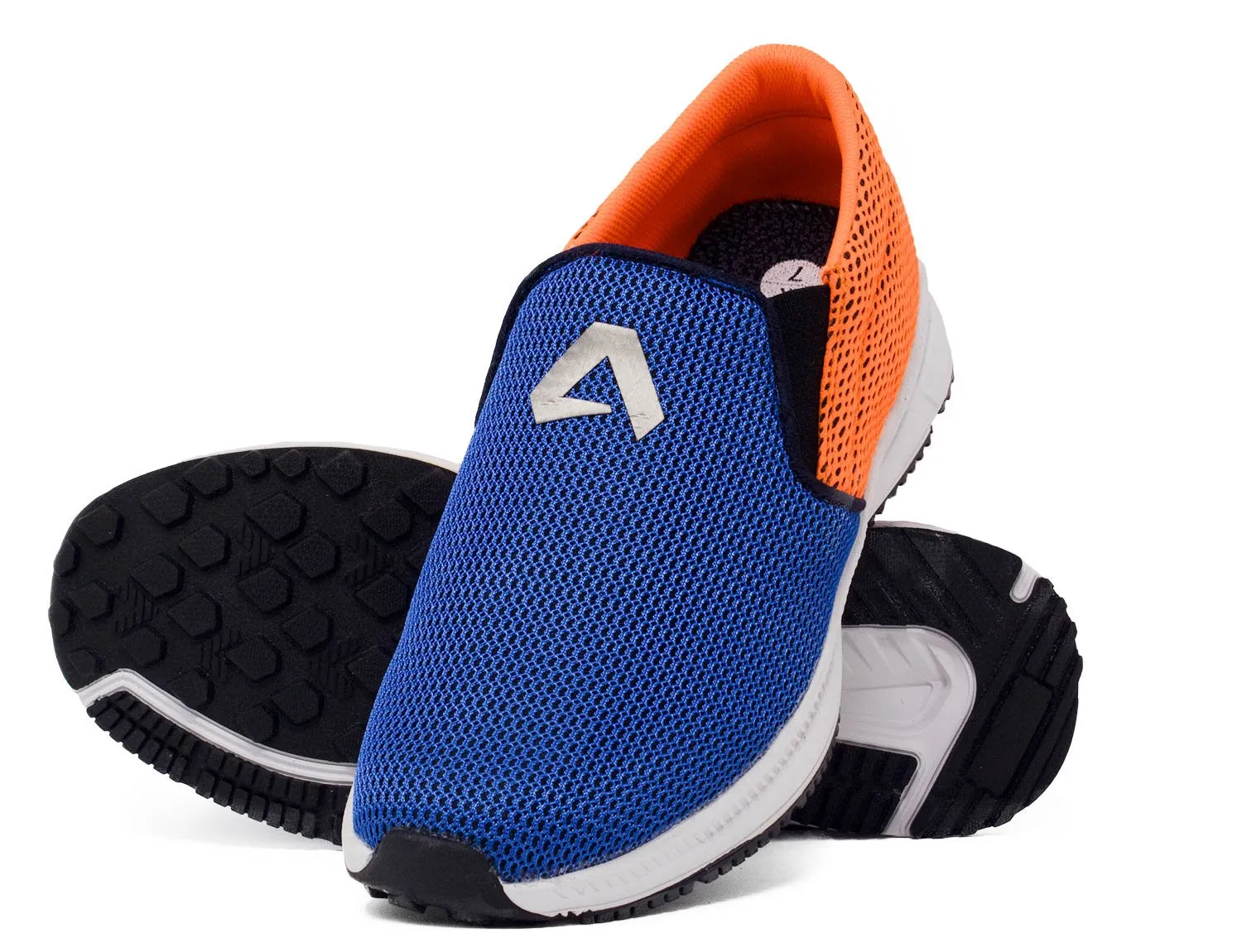 Avant Men's Dual Mesh Slip On Sports Shoes - Navy/Orange