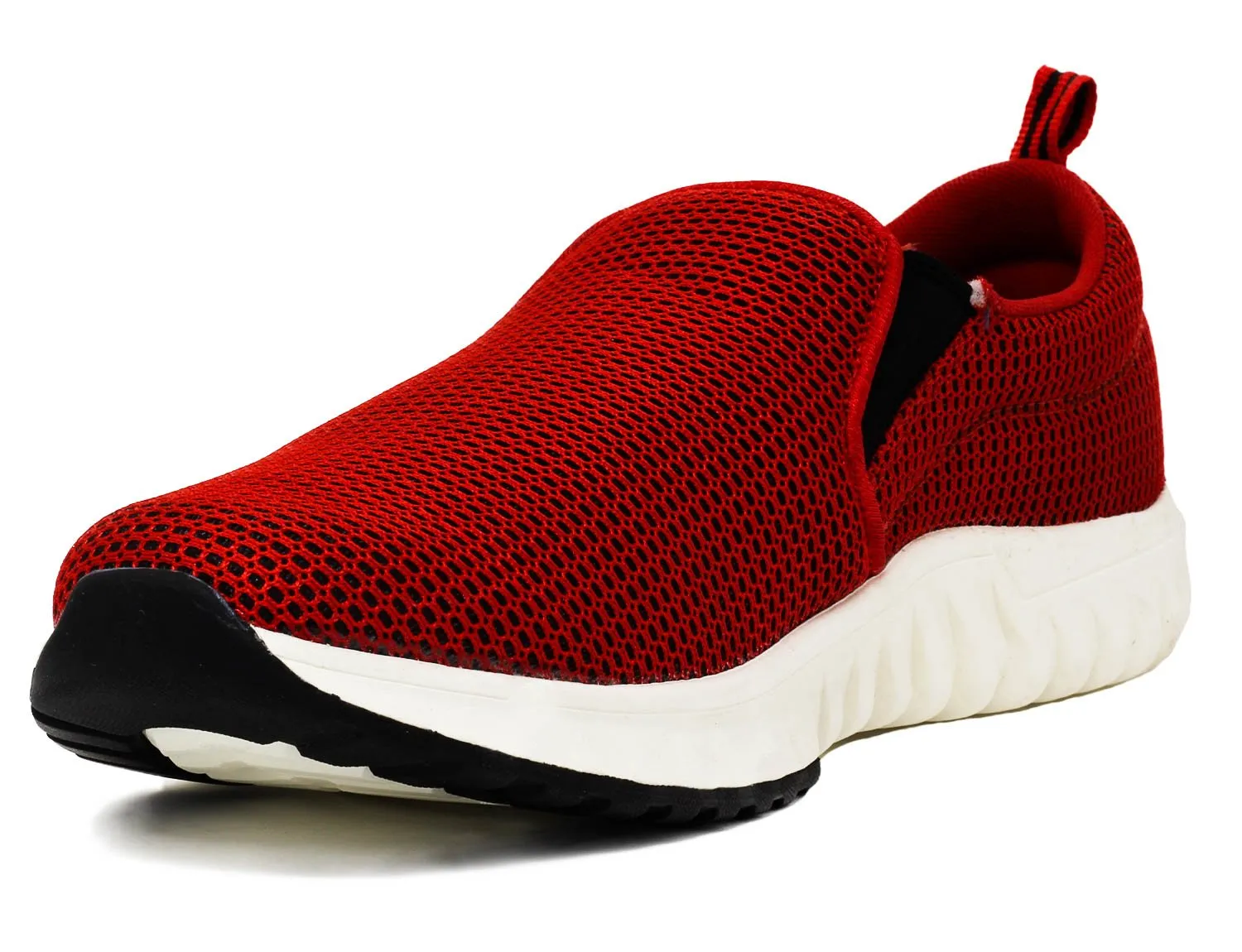 Avant Men's Single Mesh Slip On Sports Shoes - Red