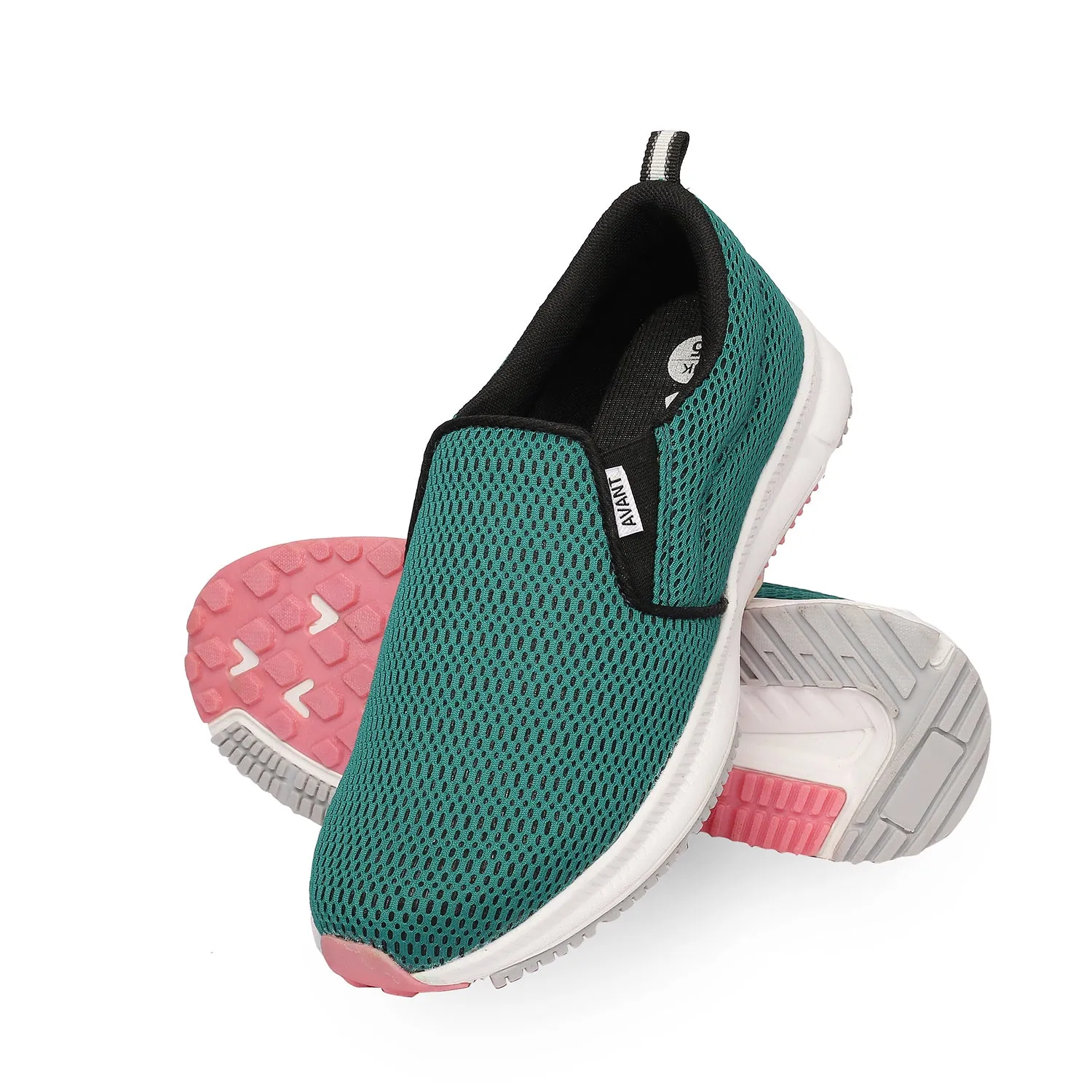 Avant Women's  Single Mesh Slip On Sports Shoes - Sea Green