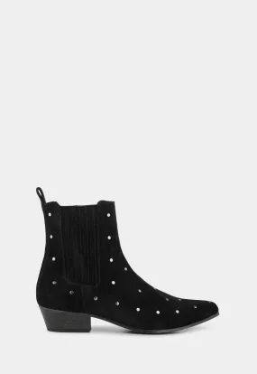 Bailey Suede - Black w. rivets