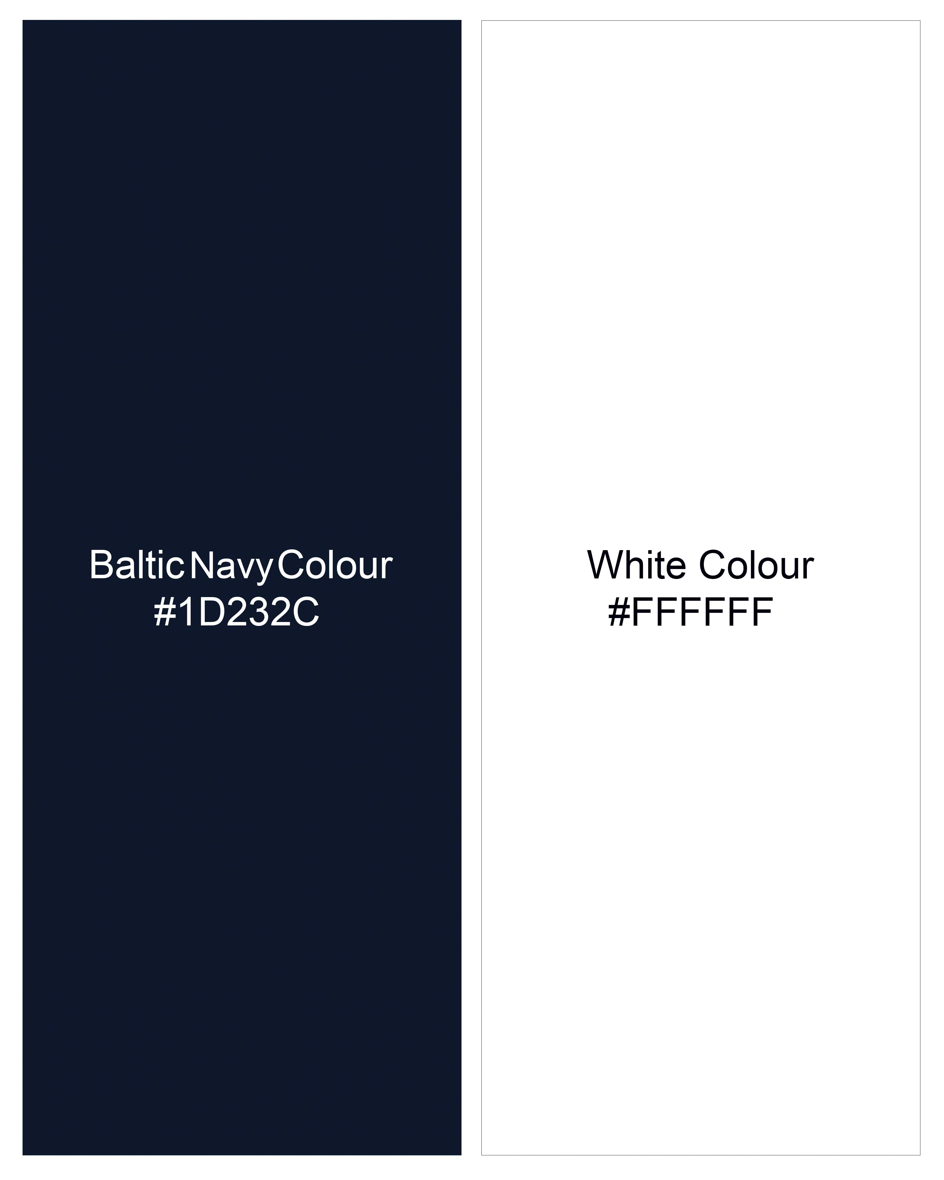 Baltic Navy Blue With Ditsy Printed Super Soft Premium Cotton Shirt