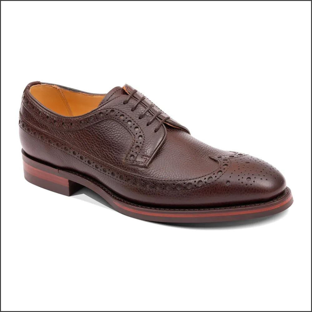 Barker Calvay Dark Brown Grain Wingtip Brogue/