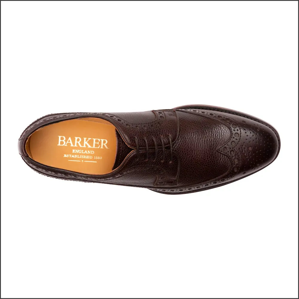 Barker Calvay Dark Brown Grain Wingtip Brogue/