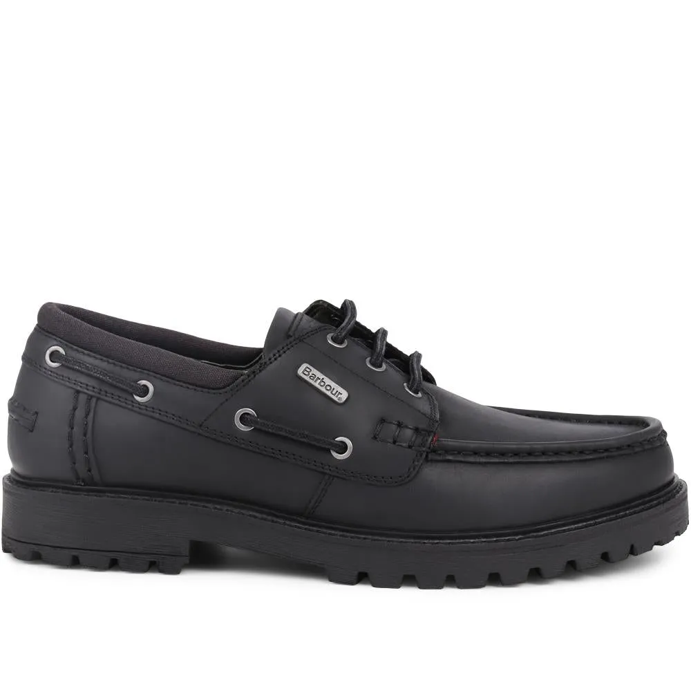 Basalt Calf Leather Boat Shoe - BARBR39501 / 324 826