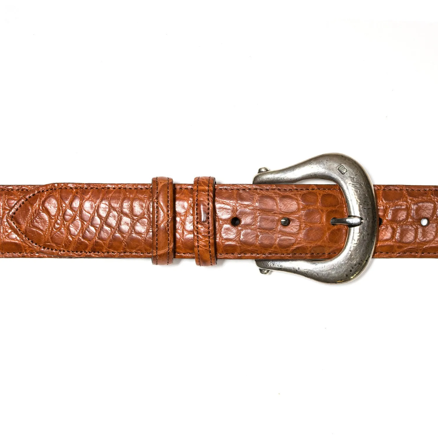 Belt in Matte Cognac Alligator