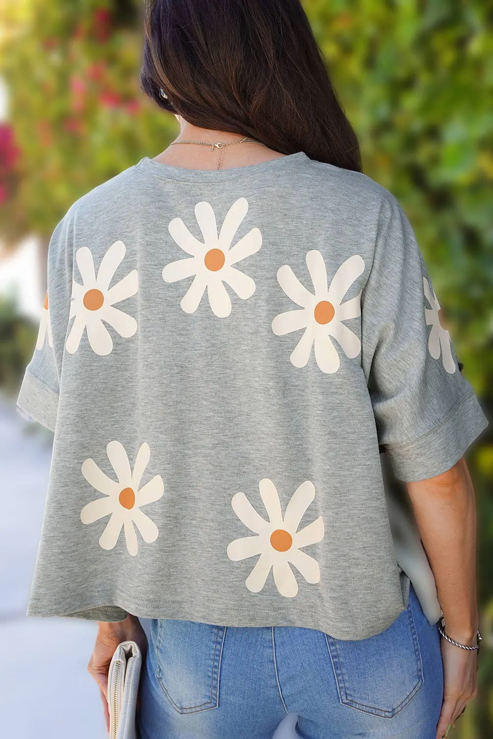 Big Flower Printed Loose Fit Shirt