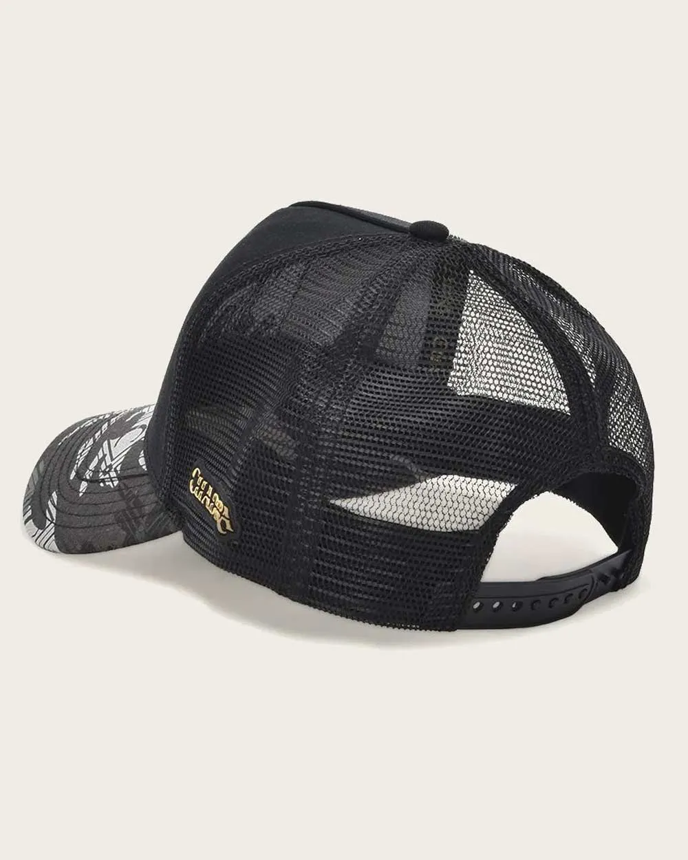 Black alligator patch cap