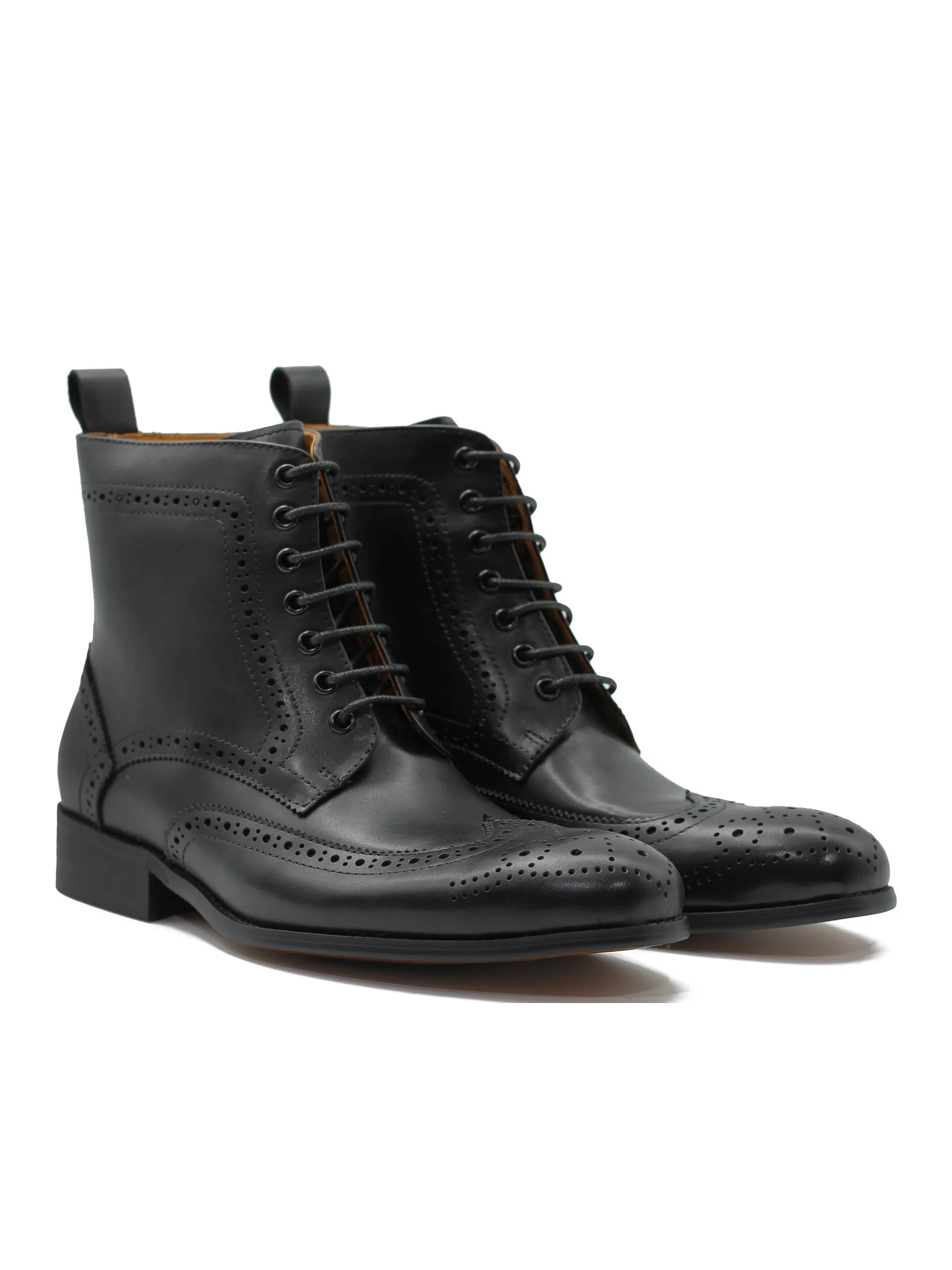 BLACK DERBY LEATHER BOOTS