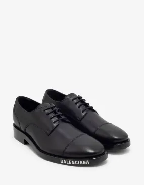 Black Logo Derby Shoes