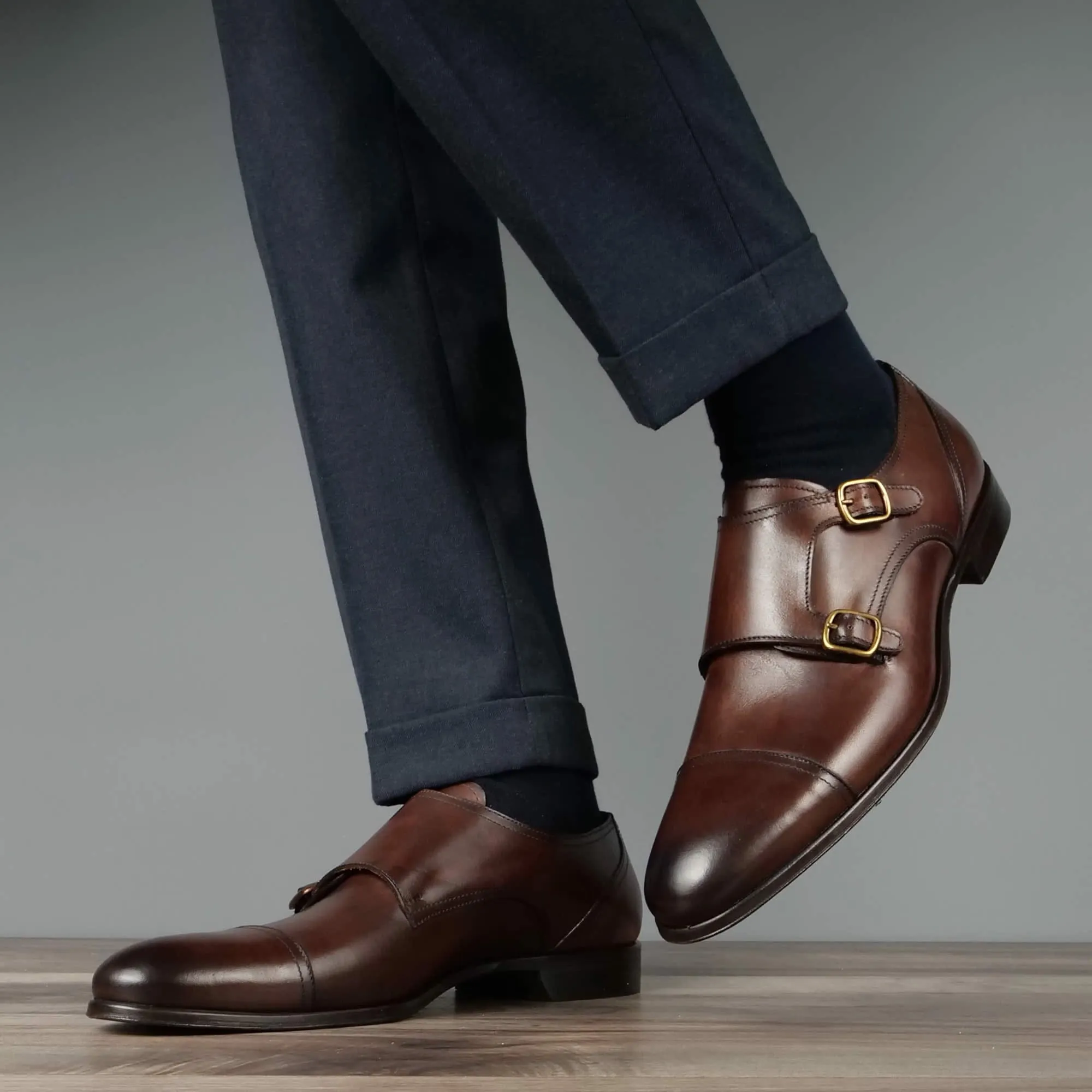 Bourne Monk Strap Brown