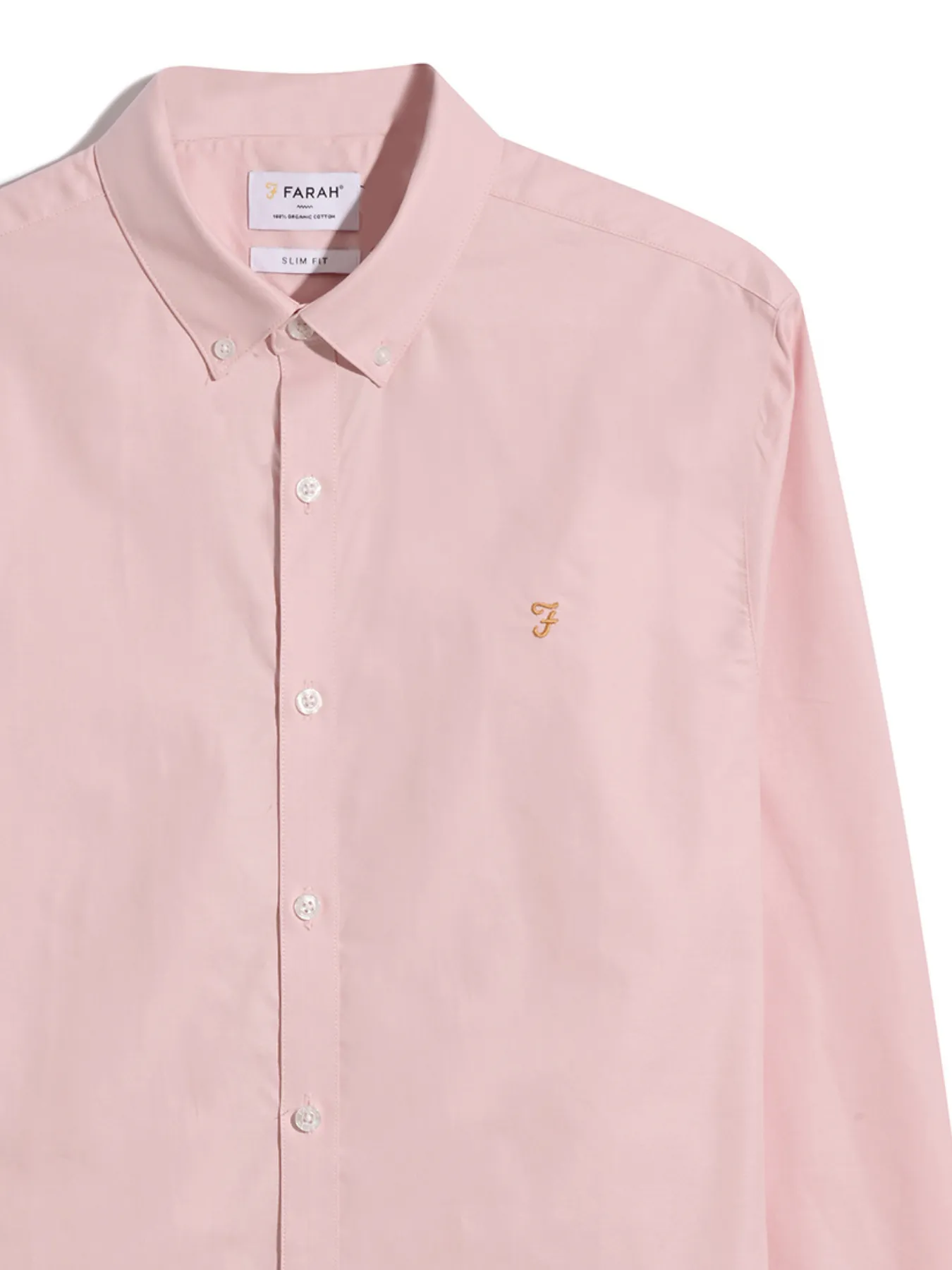 Brewer Slim Fit Organic Cotton Oxford Shirt In Powder Pink