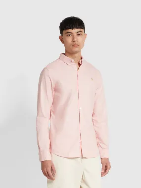 Brewer Slim Fit Organic Cotton Oxford Shirt In Powder Pink