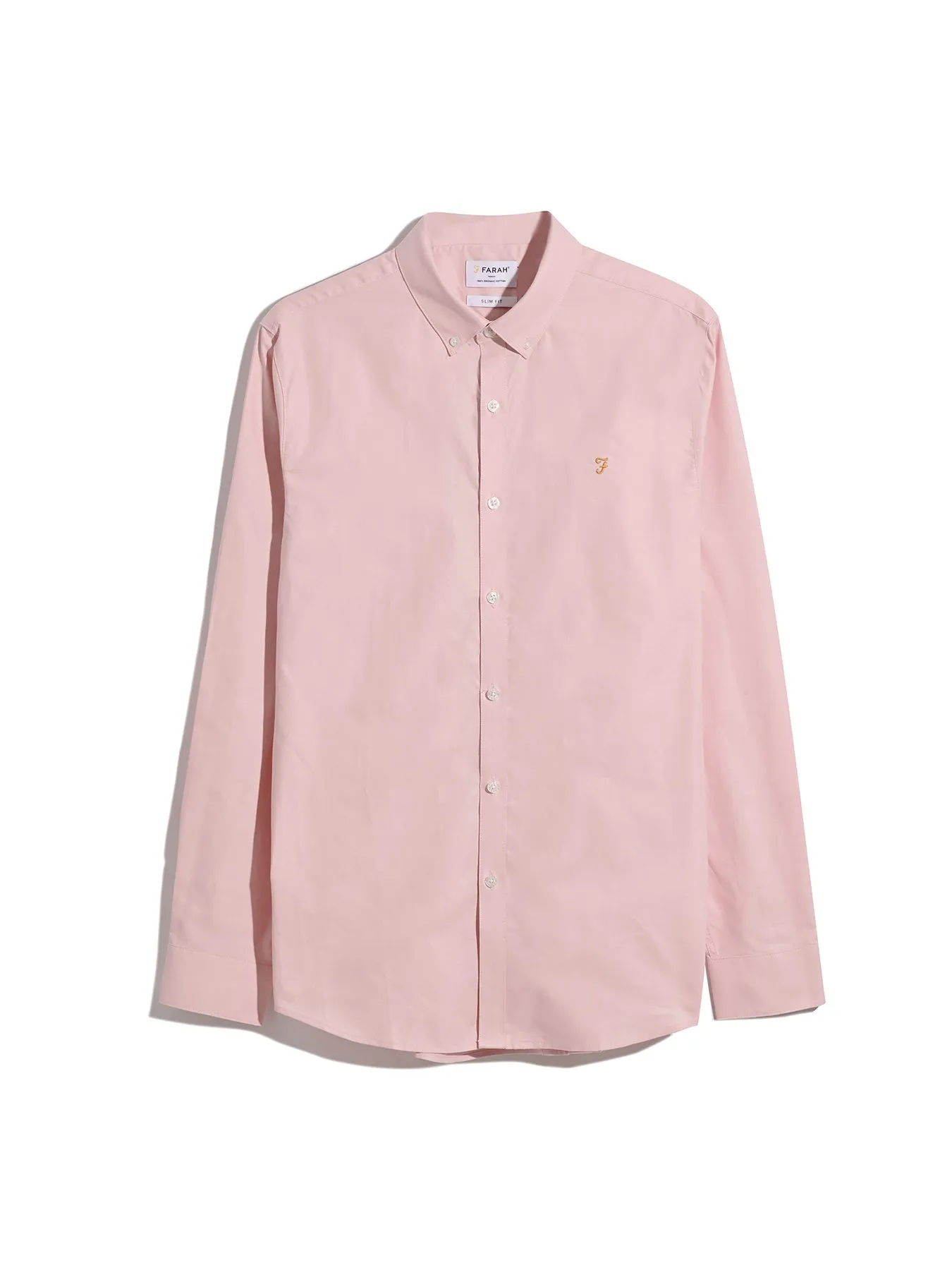 Brewer Slim Fit Organic Cotton Oxford Shirt In Powder Pink