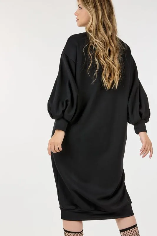 Bubble Sleeve Loose Tunic Dress