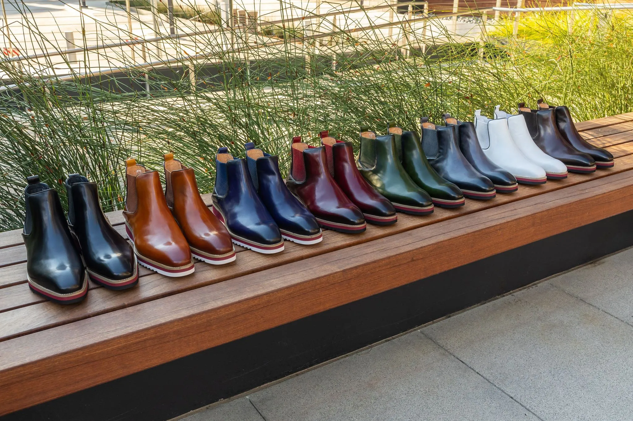 Burnished Calfskin Slip-On Boot Burgundy