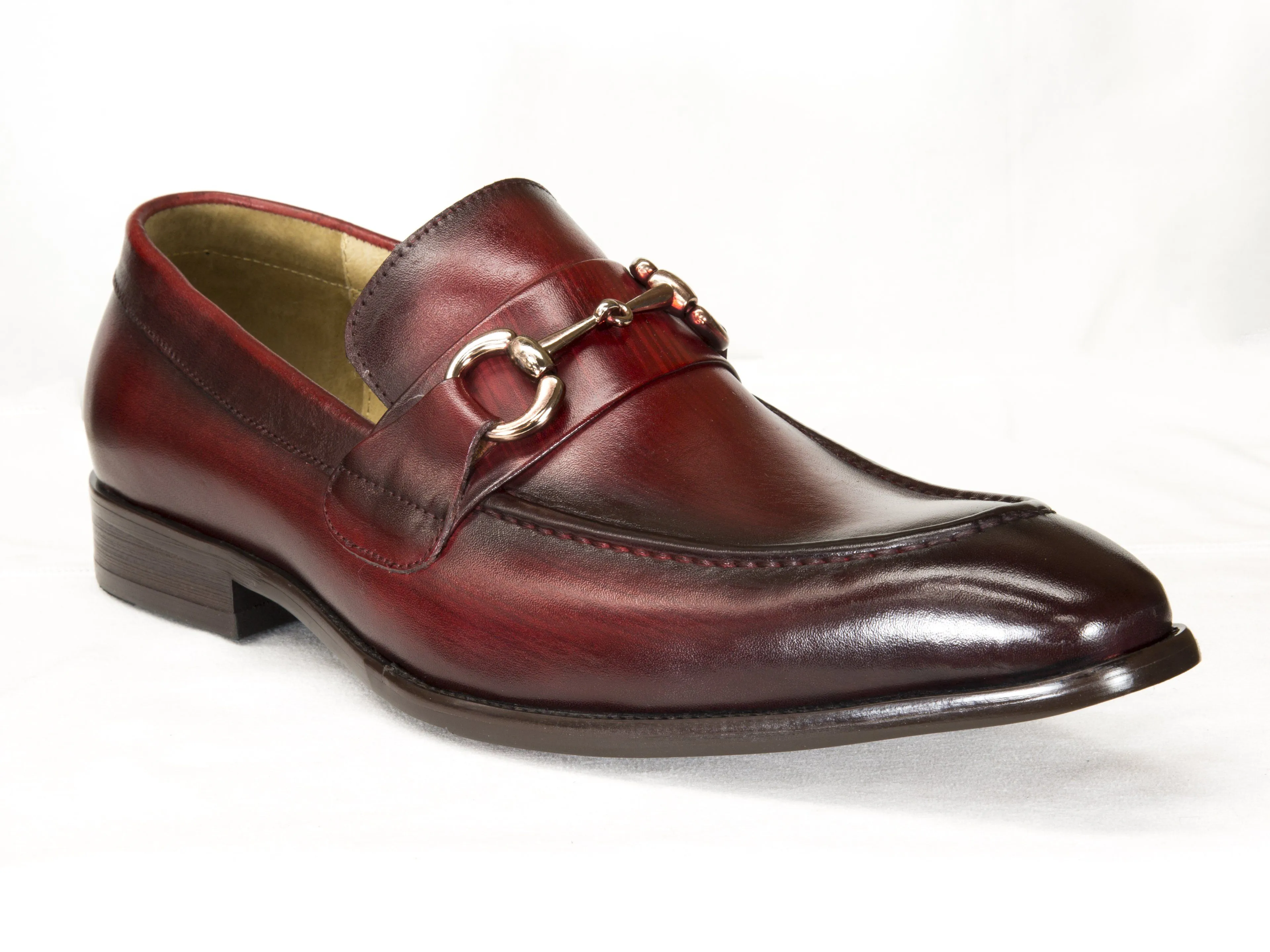 Burnished Calfskin Slip-On Loafer Red