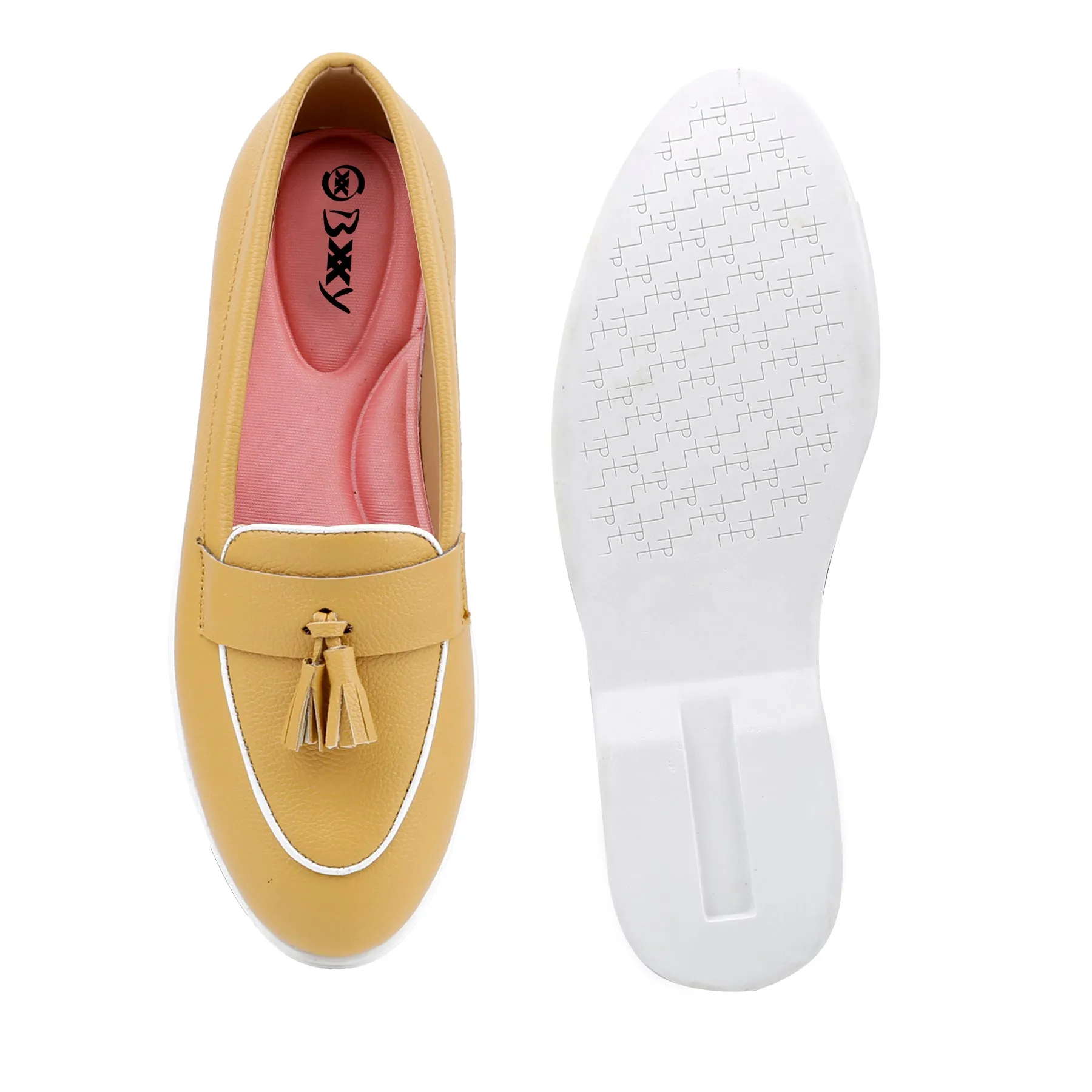 Bxxy's Textured Tassel Loafers for Women