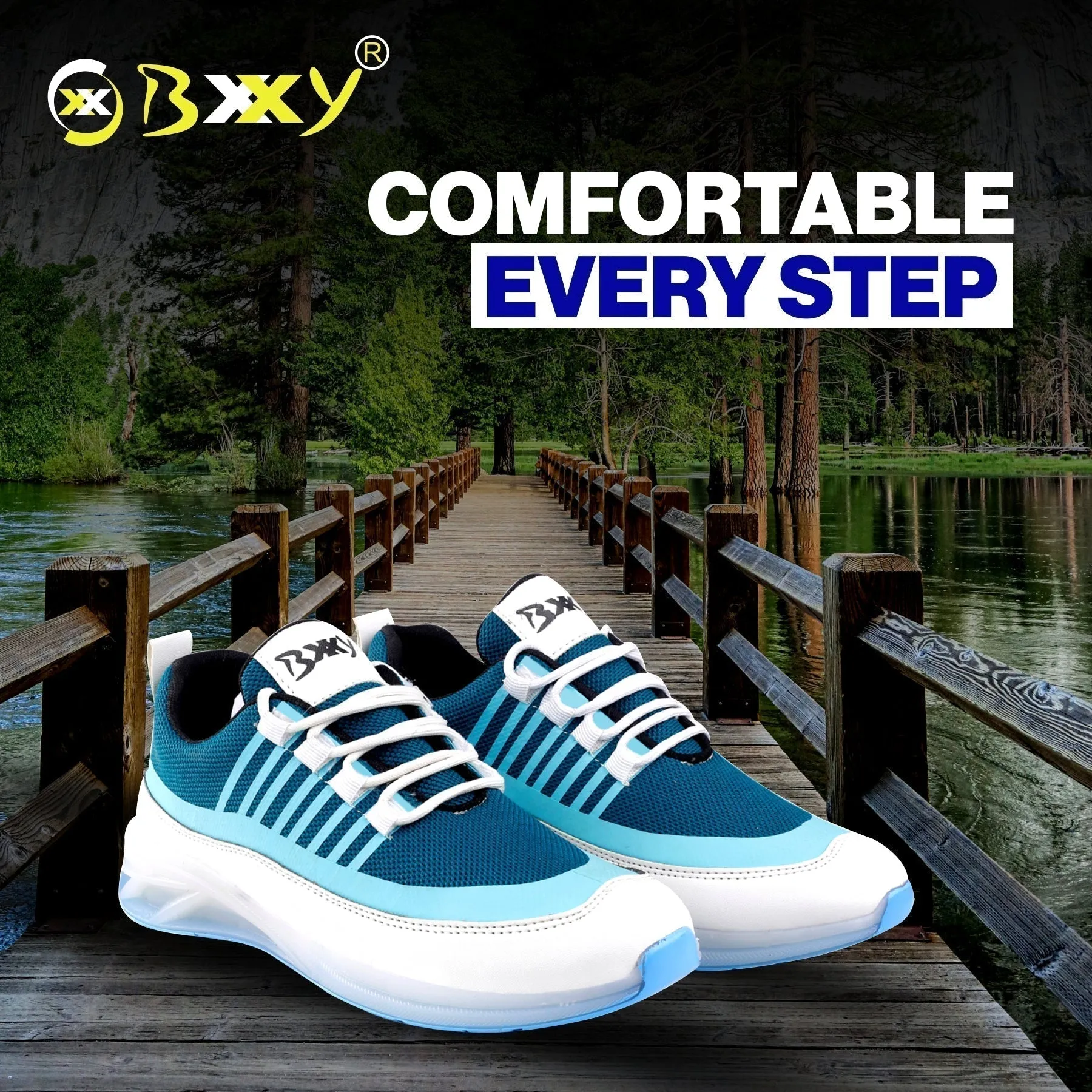 Bxxy's Trendiest Sports Walking Shoes For Men on Transparent Sole