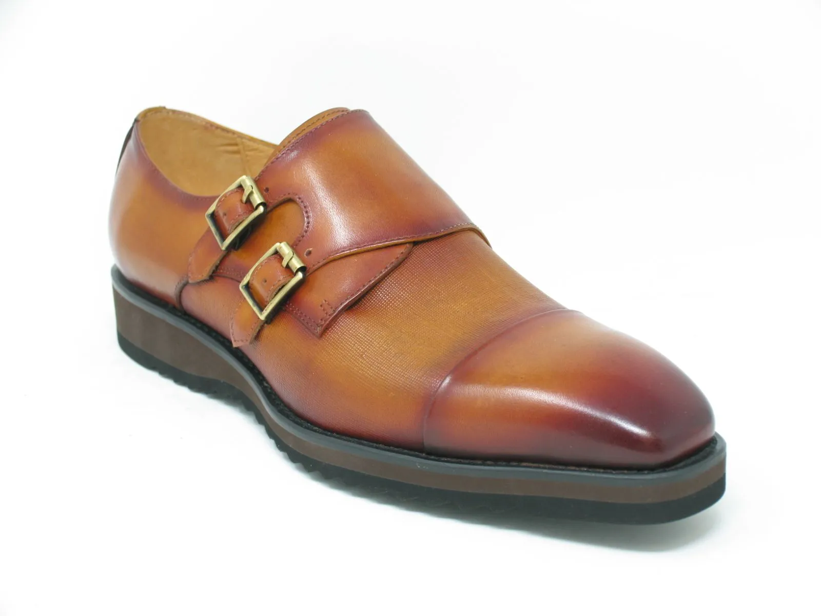 Calfskin Double Monkstrap Shoe Cognac