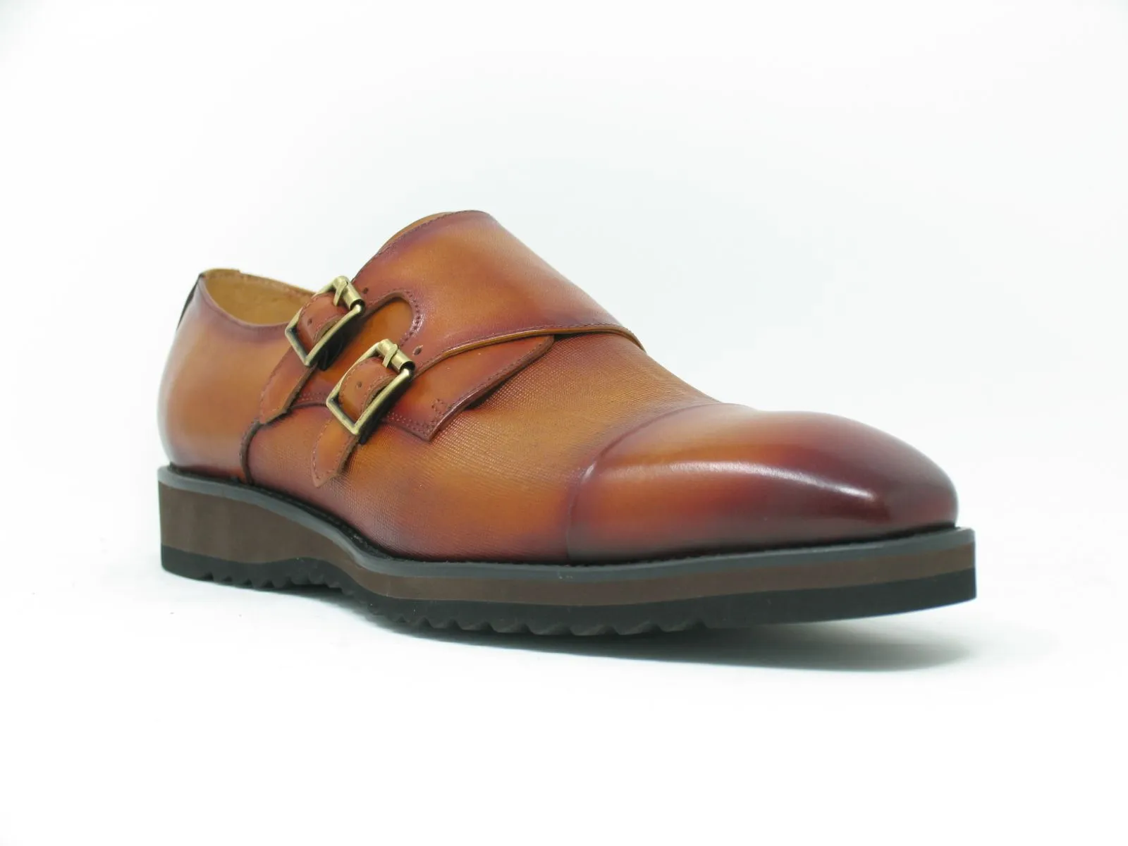 Calfskin Double Monkstrap Shoe Cognac