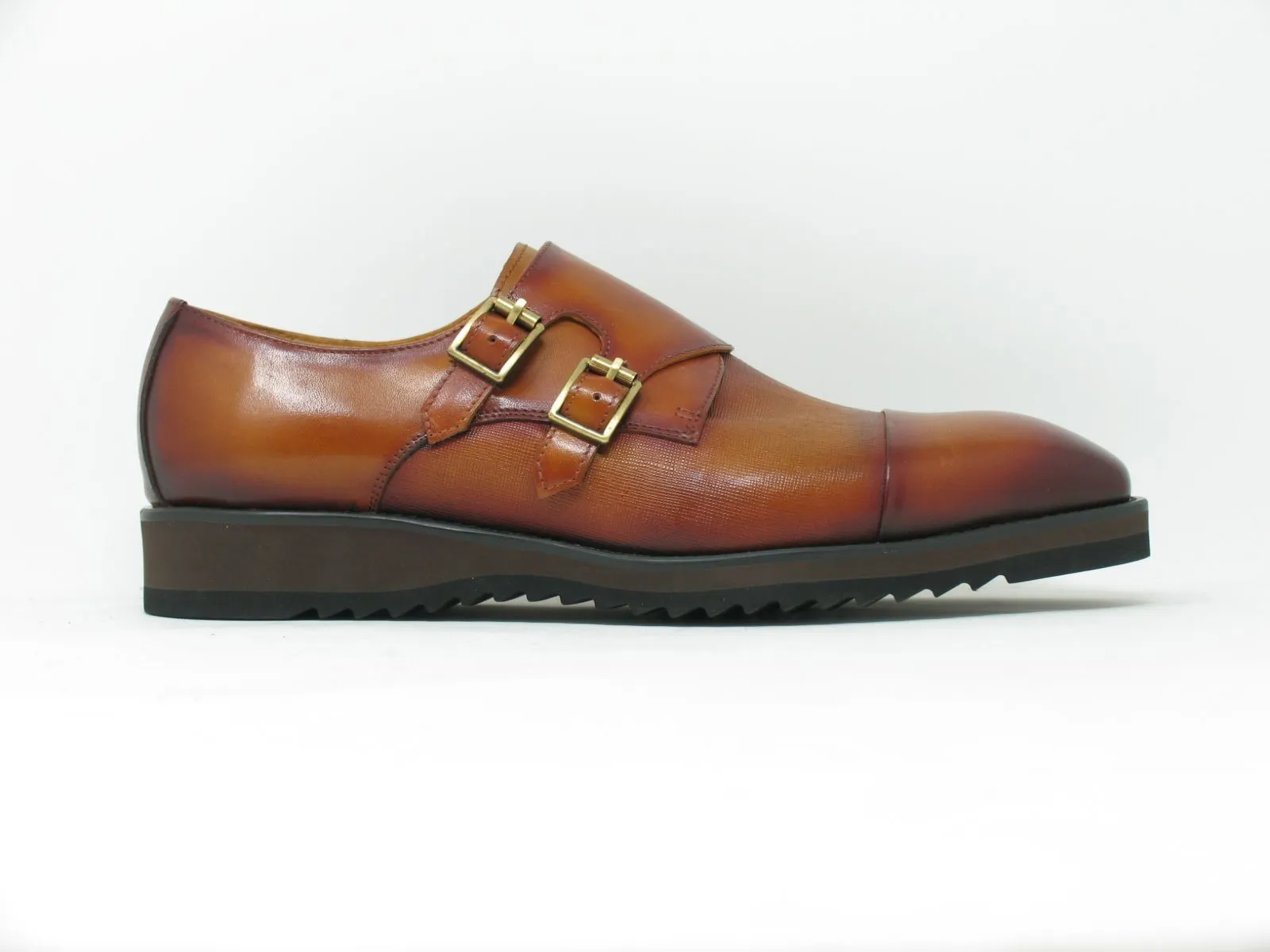 Calfskin Double Monkstrap Shoe Cognac