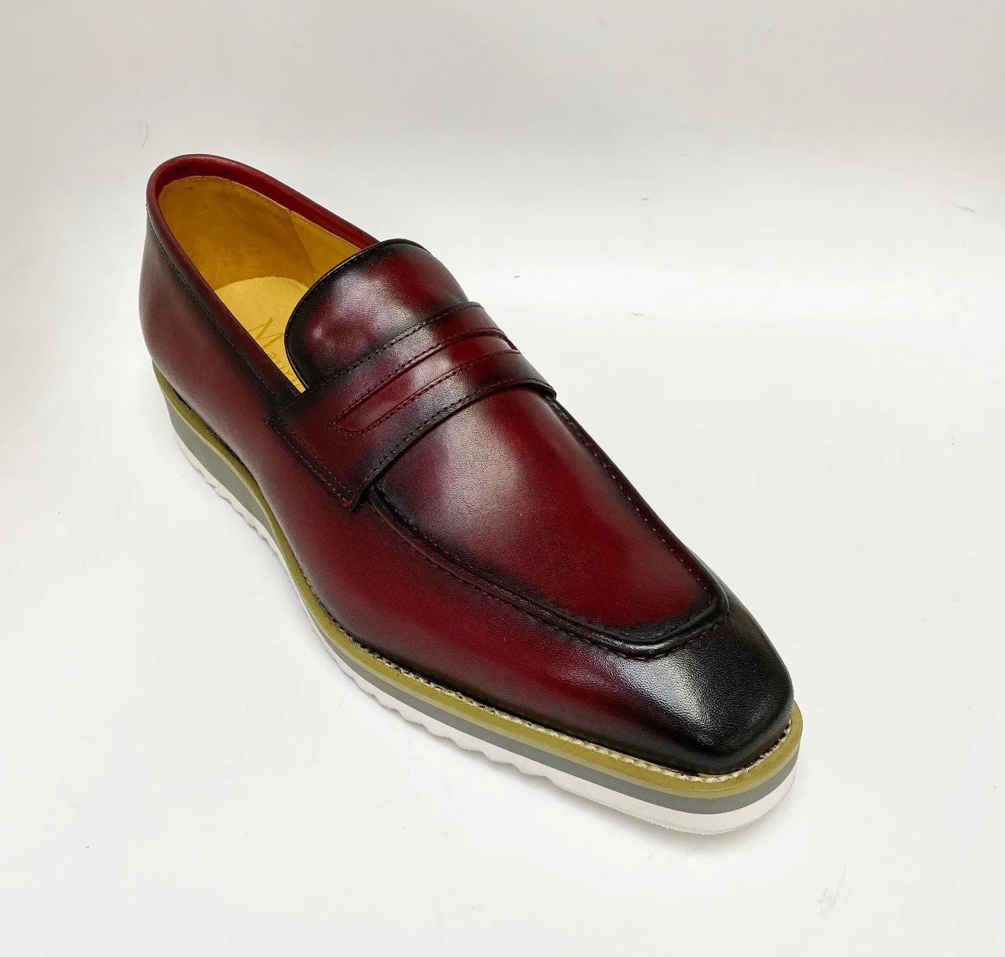 Calfskin Slip-On Penny Loafer Burgundy