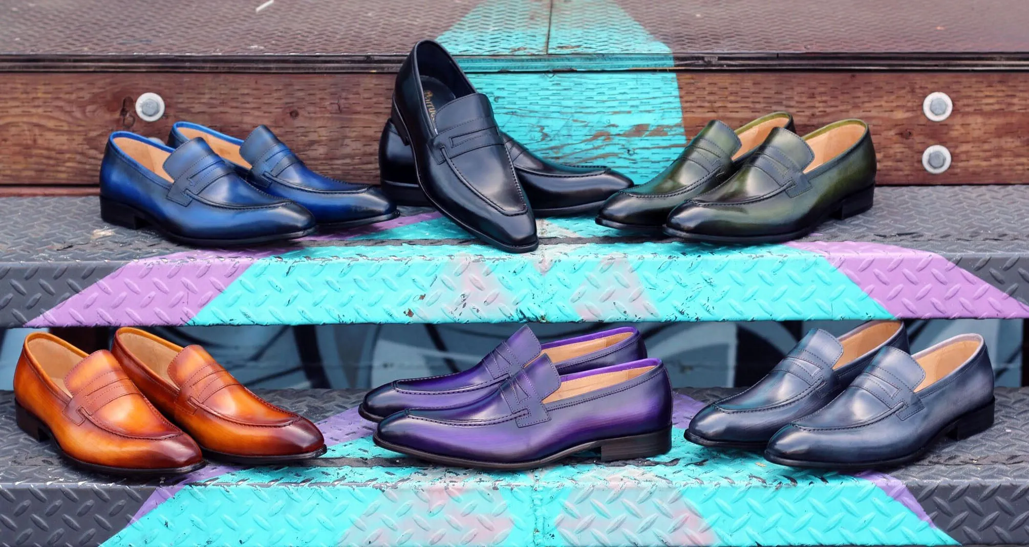 Calfskin Slip-On Penny Loafer Purple