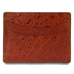 Card Holder in Cognac Alligator