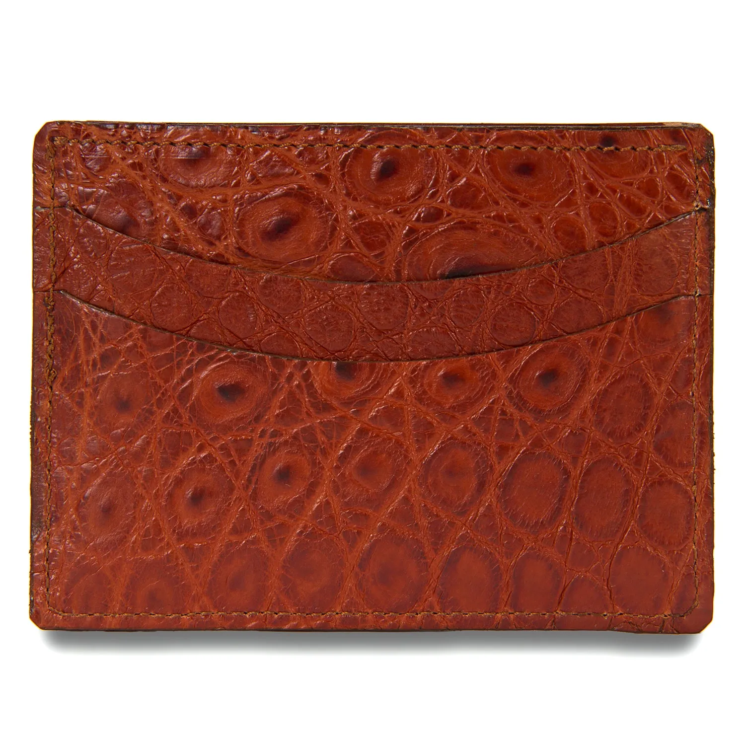 Card Holder in Cognac Alligator