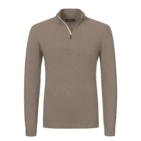 Cashmere Half-Zip Sweater in Beige