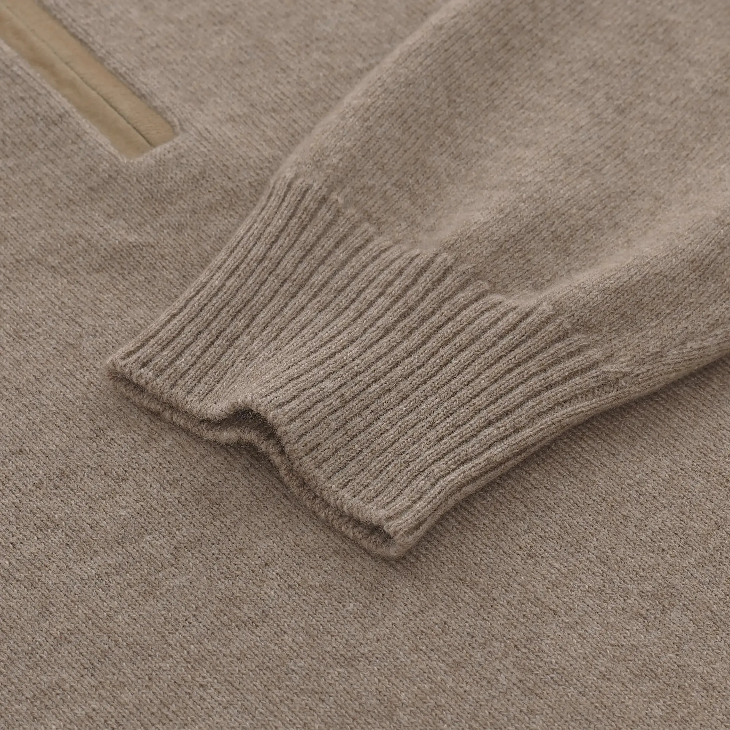 Cashmere Half-Zip Sweater in Beige