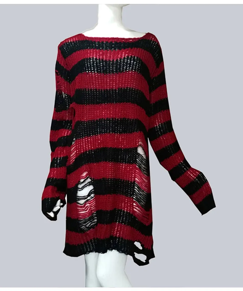 Dark Loose  Tearing Elastic Neutral Sweater