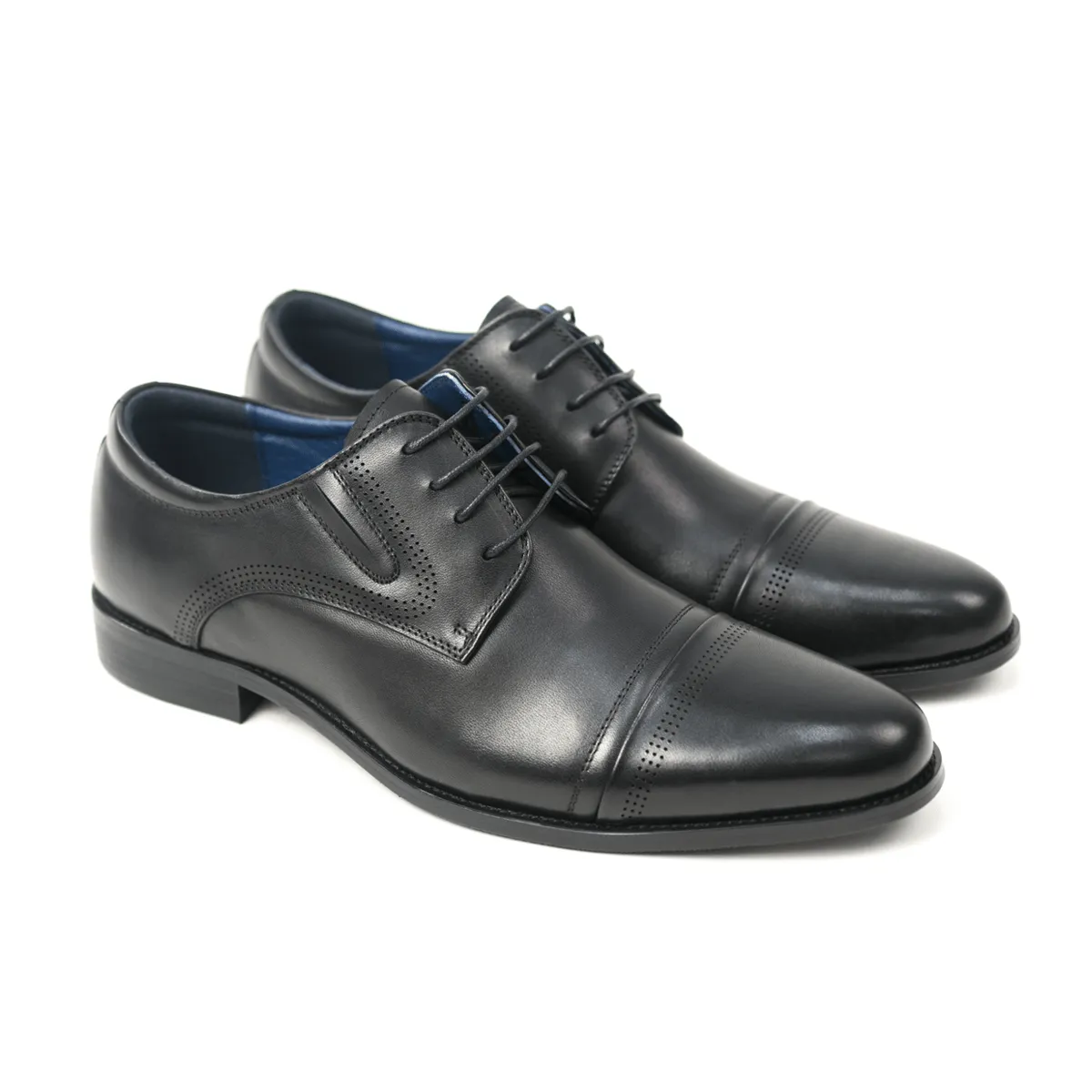 Dominic Black Leather Shoes