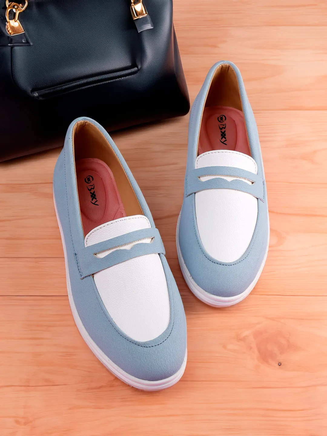 Double Colour Vegan Suede Luxe Loafers for Women